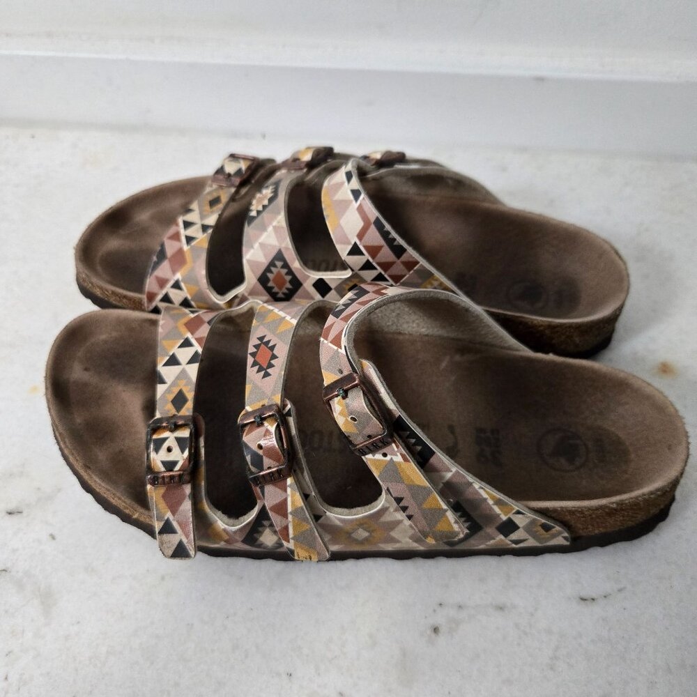 Birkenstock Florida Size 8 Fresh Vegan Ethno Mocha Birko-Flor Sandals - Picture 2 of 14